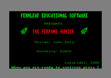 Perfume Hunter : The for the Amstrad CPC