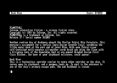 Planetfall for the Amstrad CPC