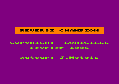 Reversi Champion for the Amstrad CPC