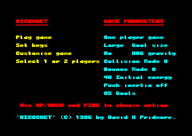 Ricochet for the Amstrad CPC