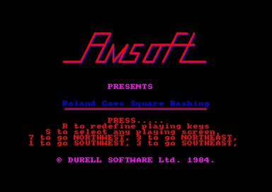 Roland Goes Square Bashing for the Amstrad CPC