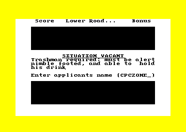 Trashman for the Amstrad CPC