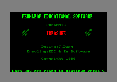 Treasure for the Amstrad CPC