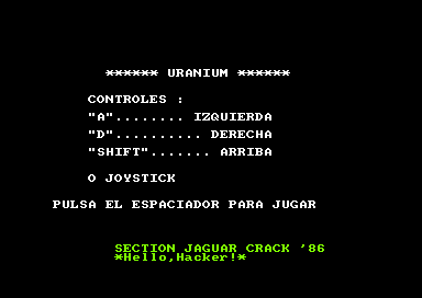 Uranium for the Amstrad CPC